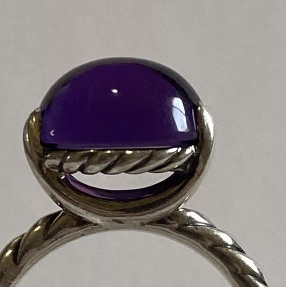 ⭐ David Yurman Sterling Silver Cable & Amethyst Ring D.Y. 925 Size 6.75 ✨ - Picture 7 of 15
